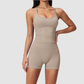 Wholesale Women's Seamless Yoga Set – Open-Back Vest and High-Waist Shorts