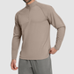 Wholesale Men's Half-Zip Mock Neck Long Sleeve Athletic Top – Moisture-Wicking Gym Fitness Training Shirt