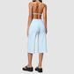 Wholesale Women's Brushed Sports Bra & Wide-Leg Cropped Pants Set – High-Support Seam-Detail 2-Piece Yoga Set