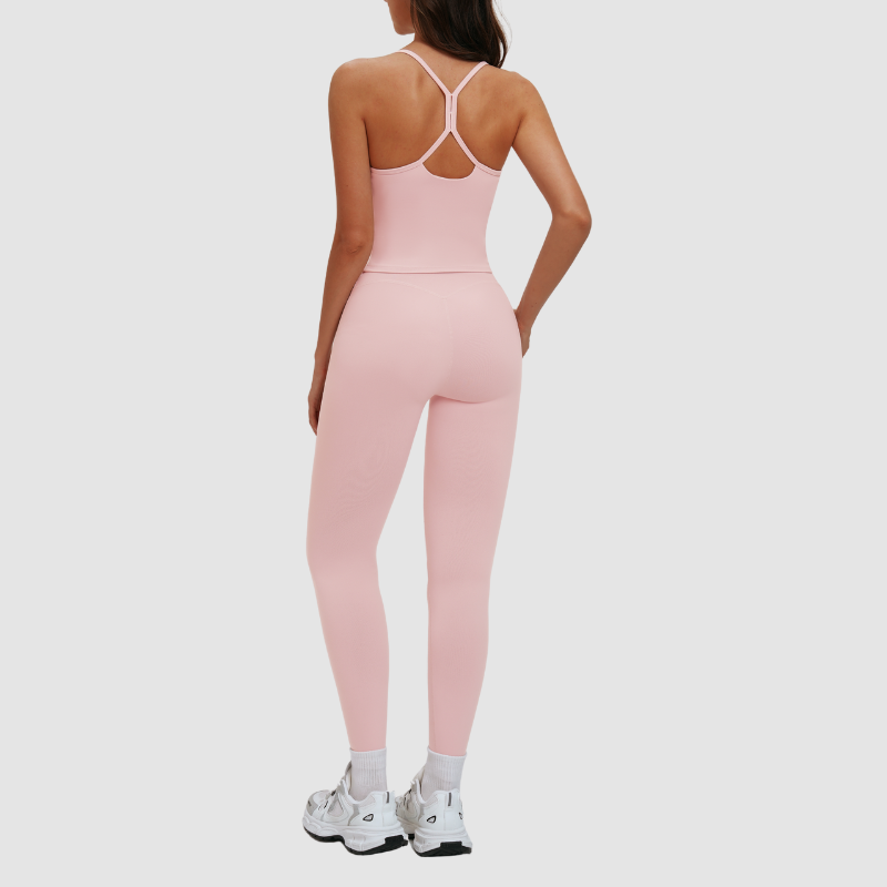 Wholesale yoga tank top with bra pads + leggings