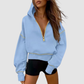 Wholesale pullover hooded half-zip sweatshirt