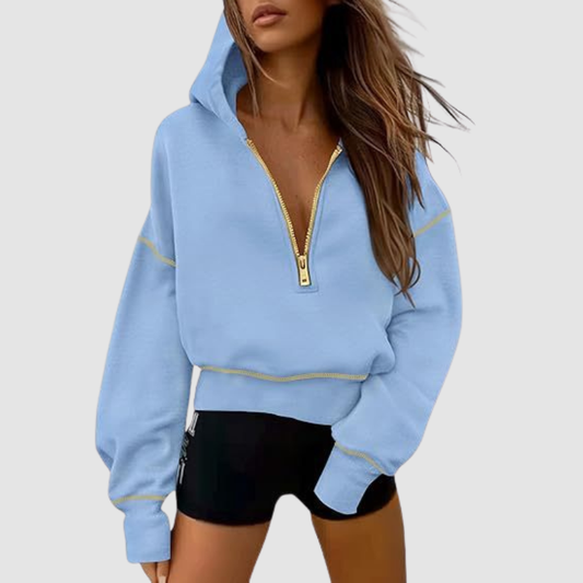 Wholesale pullover hooded half-zip sweatshirt | Wonderxfans bulk activewear