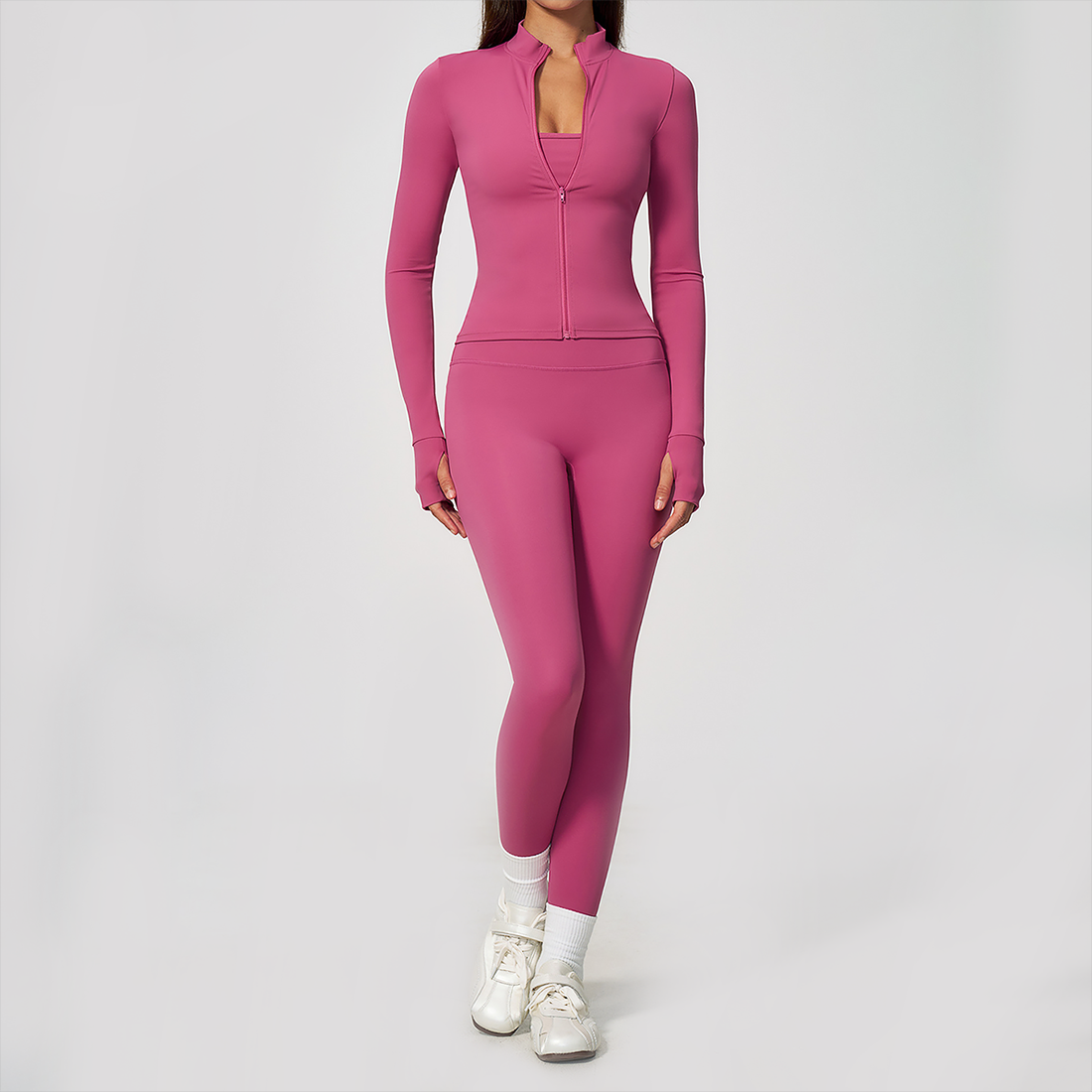 Wholesale 3-Piece Yoga Set – Cardigan & Bra & Leggings Fitness Outfit