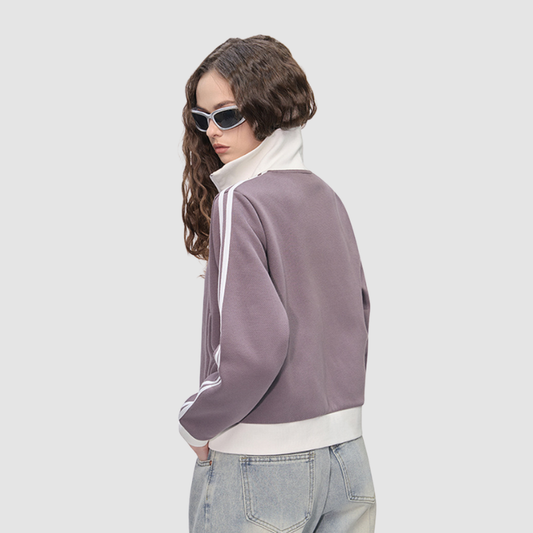 Wholesale Zippered contrasting stand up collar | Wonderxfans bulk activewear