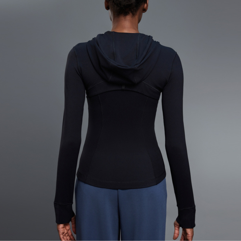 Women's yoga hooded cardigan long sleeve sports jacket