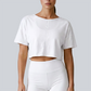 Wholesale Women's Open-Back Short Sleeve T-Shirt - Pilates Bare-Feel Fitness Top