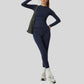 Long-Sleeve Slim Fit Tee+High-waisted leggings 2-piece set