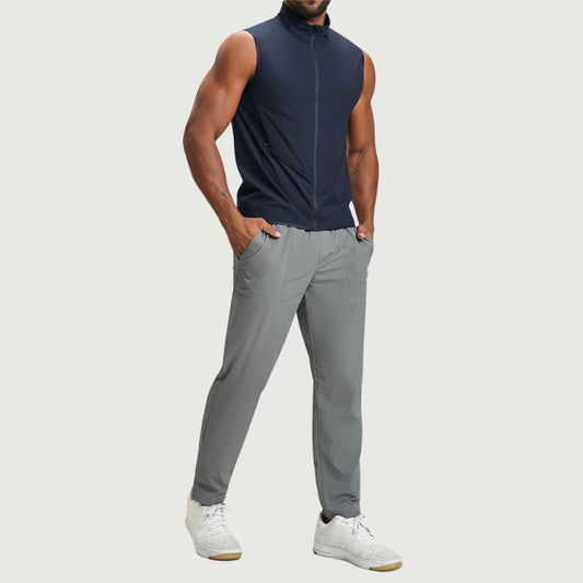 Wholesale mens stand collar zip tank | Wonderxfans bulk activewear
