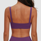 Wholesale Brushed Double-Strap Sports Bra – Open-Back Seam-Detail Yoga Bra with Chest Pad