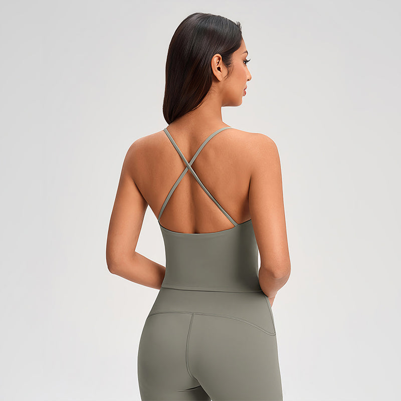 Wholesale elastic open-back tank top