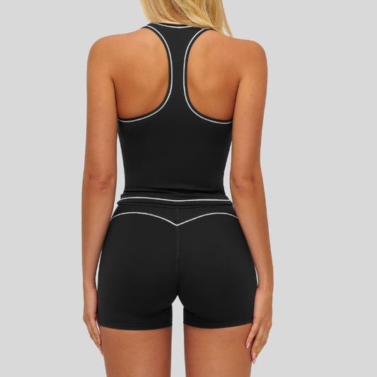 Wholesale Contrasting racerback tank top+High waisted | Wonderxfans bulk activewear