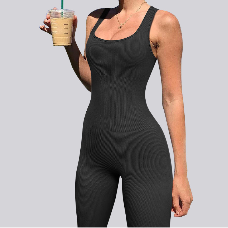 Women's single-layer long pants yoga jumpsuit