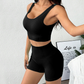 Women's sports shorts and padded vest yoga two-piece set
