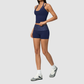 Wholesale Women’s Polka-Dot Racerback Tank & Shorts Yoga Set