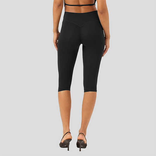 Wholesale High-Waist Color-Block Racerback Sports Bra & Biker Shorts Set – Sculpting Yoga 2-Piece