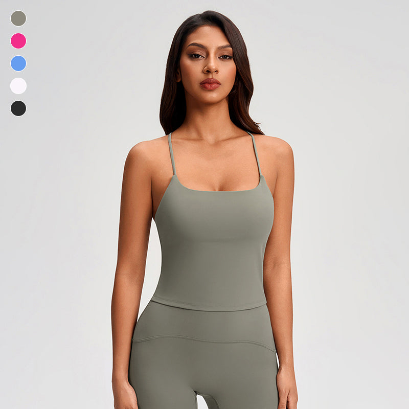 Wholesale elastic open-back tank top