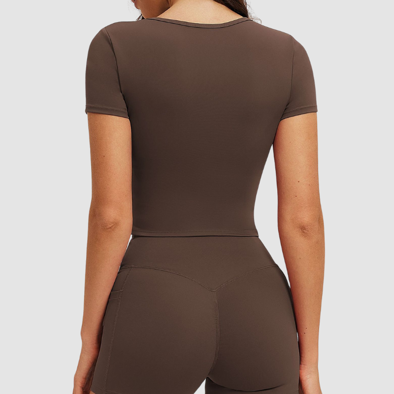 Wholesale high-waisted short-sleeved T-shirt