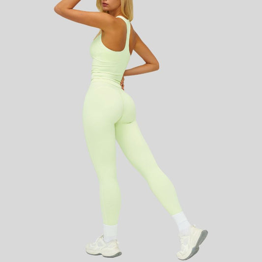 Wholesale Contrasting racerback tank top+High waisted | Wonderxfans bulk activewear