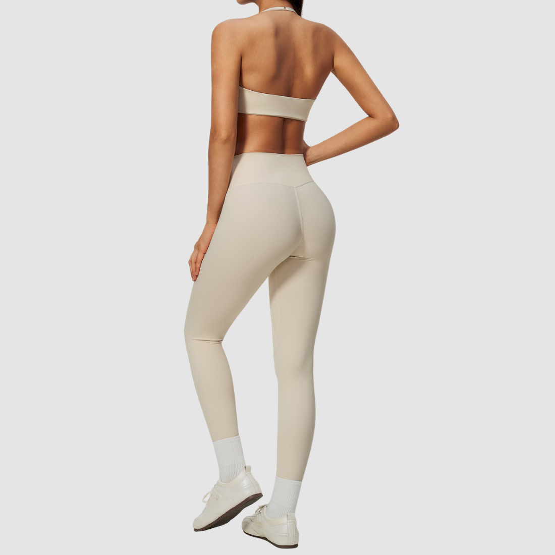 Wholesale Women's Activewear Brushed Padded Bra & Fitted Long-Pants Yoga Set