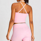 Wholesale Women's Color Block Cross-Back Sports Bra Vest– Naked Feel Yoga Gym Fitness Activewear