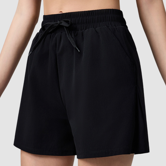Wholesale Women's Faux Two-Piece Yoga Shorts with Pockets