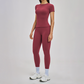 Wholesale Round Neck Short Sleeve Tank Top+High Waist Legging 2-piece Set