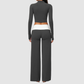 Wholesale Women’s 3-Piece Zip Jacket, Sports Bra & Wide-Leg Yoga Pants Set