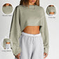 Washed Loose Fit Crop Top Sweatshirt