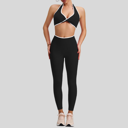 Wholesale Color-Block Twist Front Bra + | Wonderxfans bulk activewear