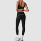 Wholesale Naked-Feel Color-Block Sports Bra & High-Waist Leggings Set – Cross-Back Yoga 2-Piece