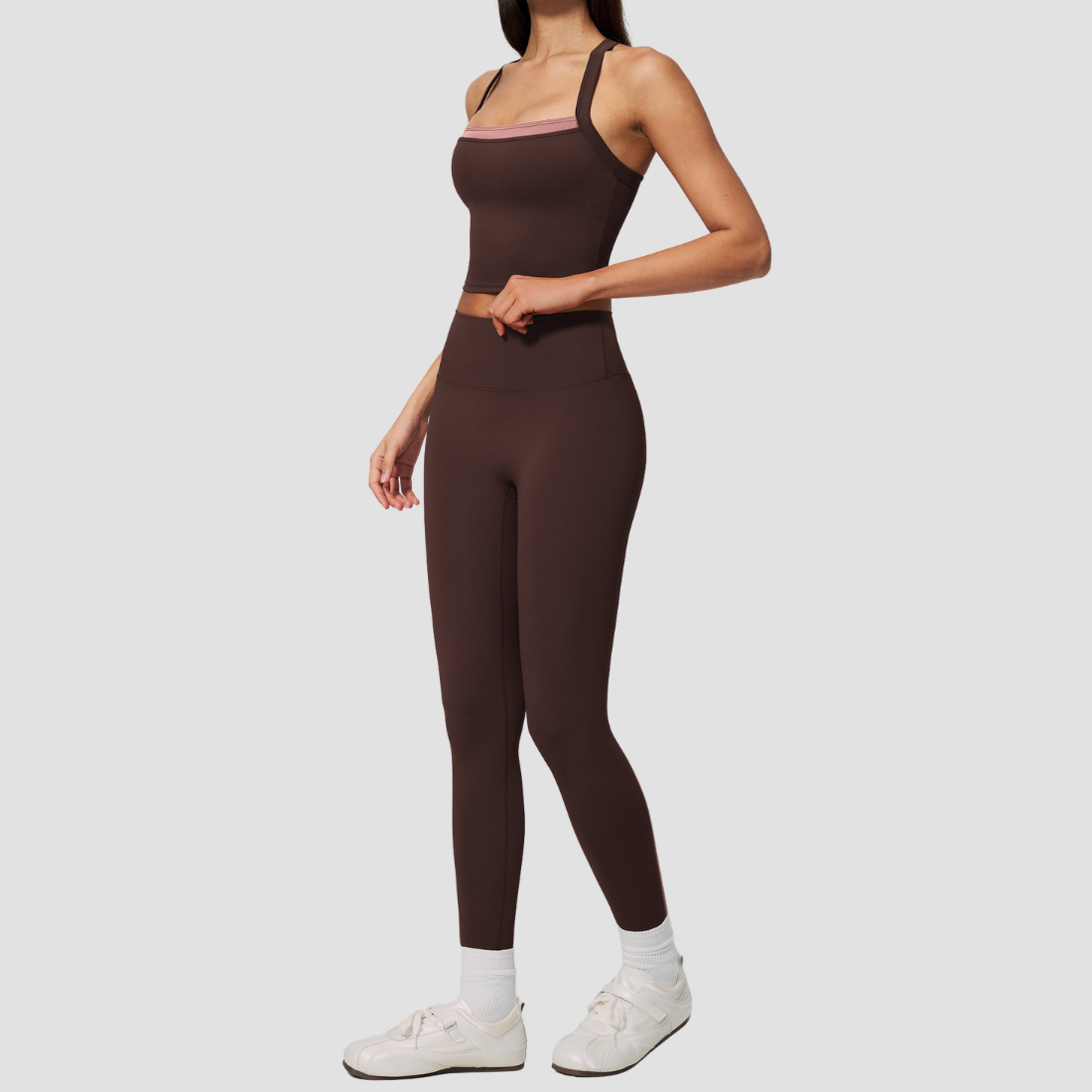 Wholesale Naked-Feel Yoga Set – Cross Back Quick-Dry Fitness Outfit