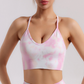 Seamless tie-dye women's beauty back strap + sports bra yoga shorts two-piece set