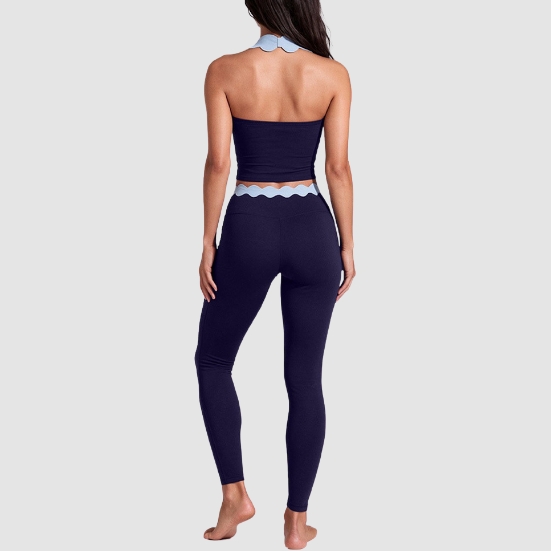 Women's Activewear Padded Halter Top & High-Waist Leggings Yoga Set