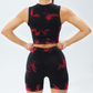 Women's tie-dye yoga tank top + shorts two-piece set