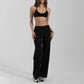 Halter-neck backless bra + loose wide-leg pants 2-piece set
