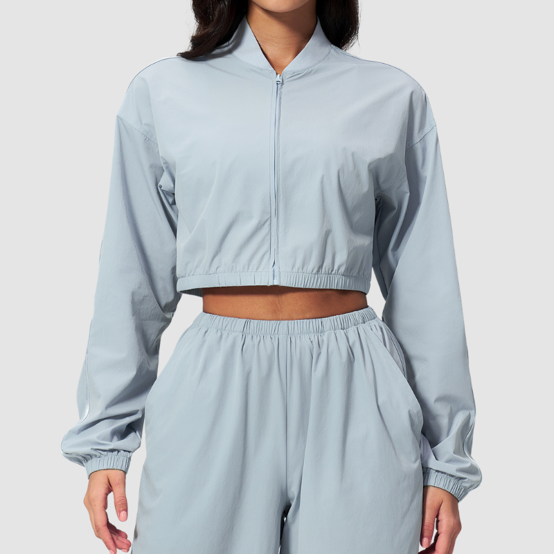 Wholesale Women's UPF50+ Sun-Protection Cropped Zip-Up Jacket – Cool-Touch Stand Collar Athletic Jacket