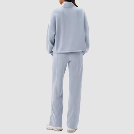 Wholesale Women's Modal Sports Set – Stand-Collar Sweatshirt & Straight-Leg Pants