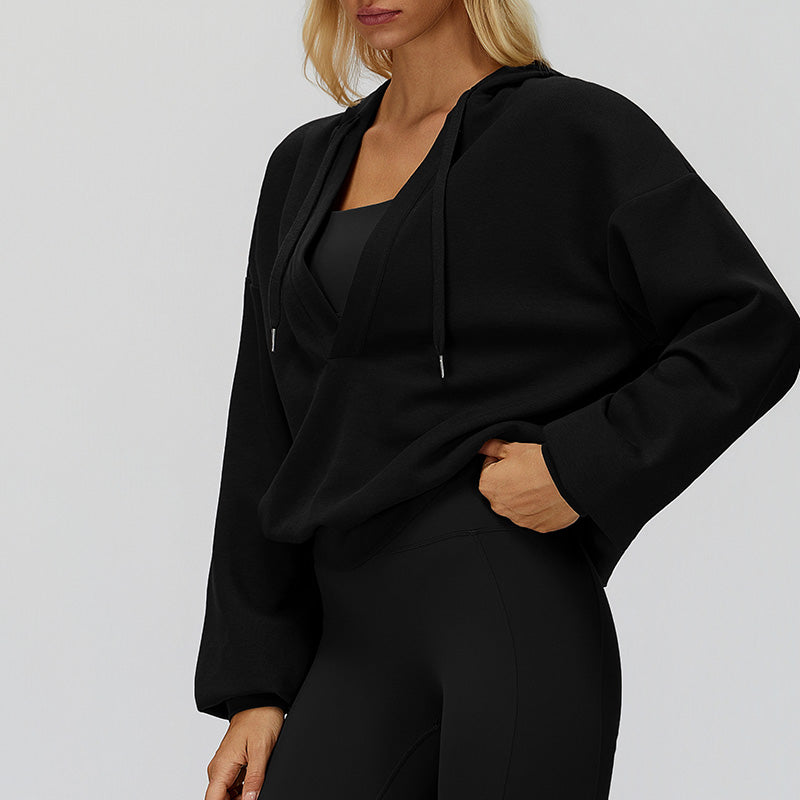 V-neck hooded outdoor sports jacket