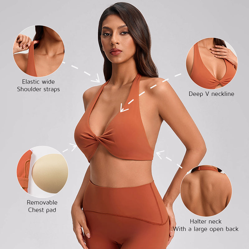 Wholesale V-neck Twist Sports Bra