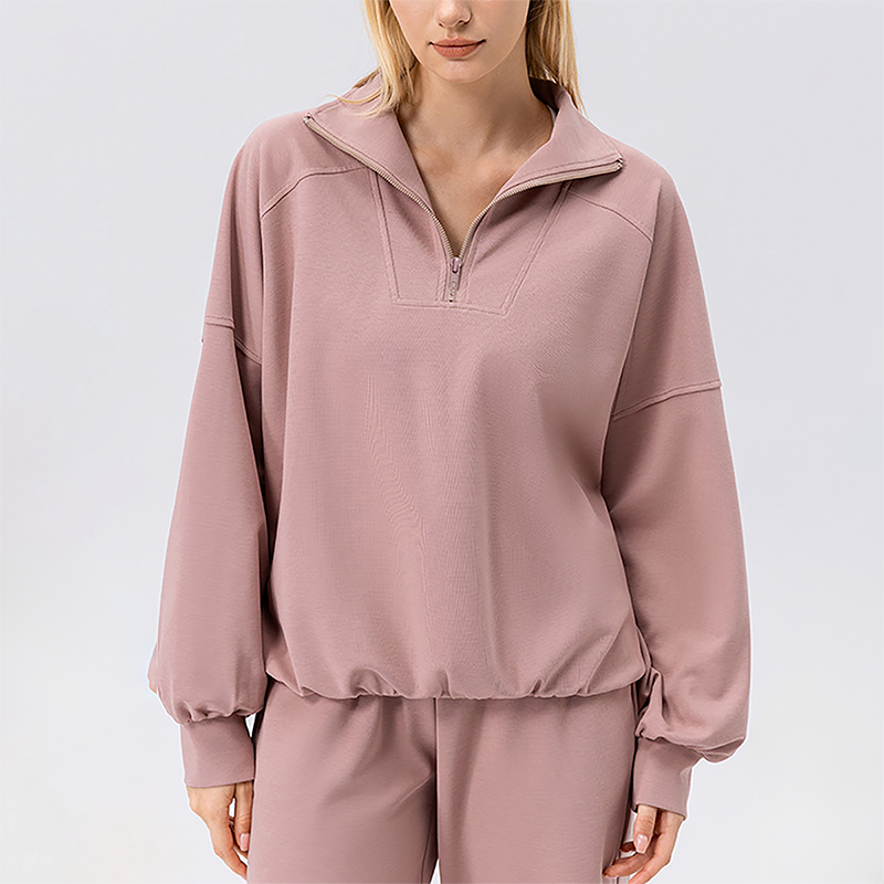 Wholesale Women's Half-Zip Pullover Sports Sweatshirt – Relaxed Fit Outdoor Running Jacket