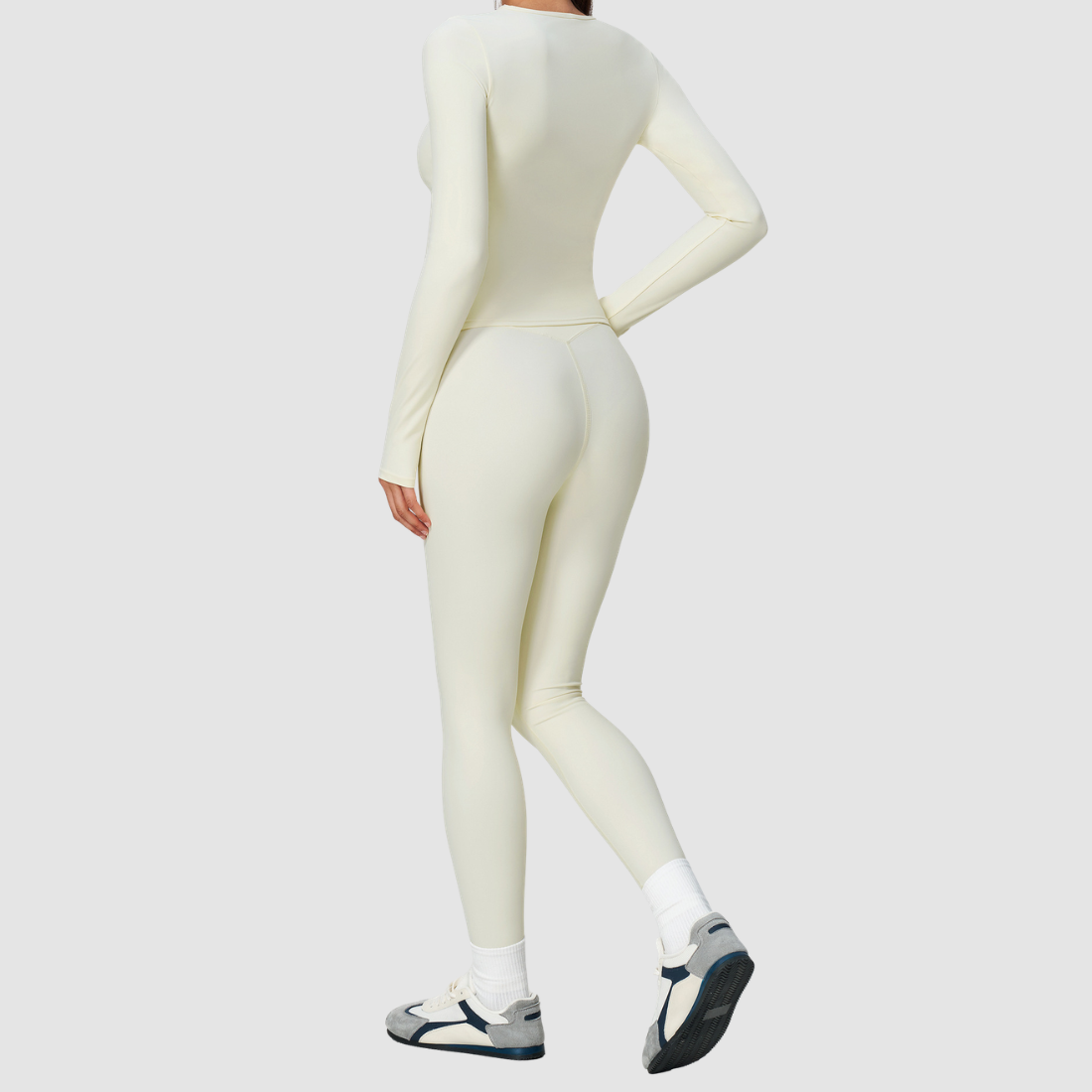 Wholesale Women's Nylon Spandex Activewear Set – Long Sleeve Tops & Leggings