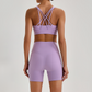 Wholesale Women's Quick-Dry Naked Feel Vest+Fitted Biker Shorts Yoga Set
