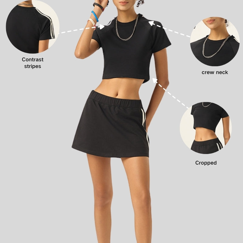 Women's striped color-blocked T-shirt