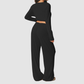 Wholesale Women's 3-Piece Yoga Lounge Set – Padded Cami, Cardigan & Wide-Leg Pants