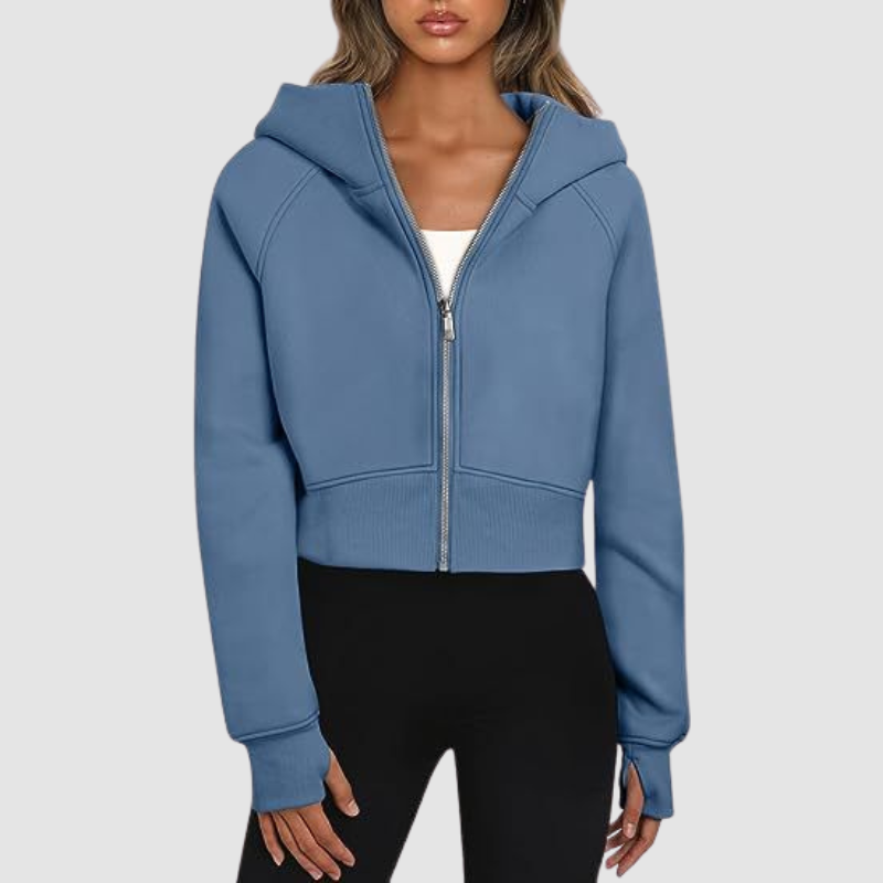 Wholesale Cropped Zip Up Hoodie