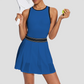 Wholesale Women's Contrast Pleated Tennis Dress with Chest Pads – One-piece tennis dress with built-in chest pads