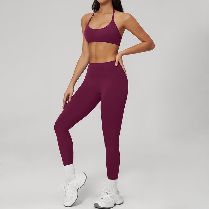 Wholesale Naked-Feel Seamless Sports Bra & High-Waist Biker Shorts Set – Quick-Dry Yoga 2-Piece