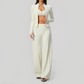 Wholesale Women's 3-Piece Yoga Set – Zip Jacket, Sports Bra & Wide-Leg Pants