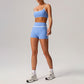 Quick-Drying Built-In Pads Bra + High-Waisted Shorts 2-Piece Set