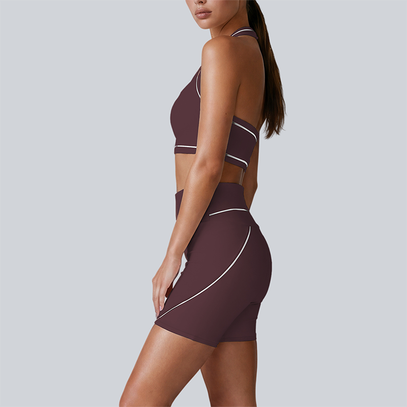 Wholesale Color-Block Quick-Dry Naked Feel Vest+Fitted Biker Short set (Pre-sale)